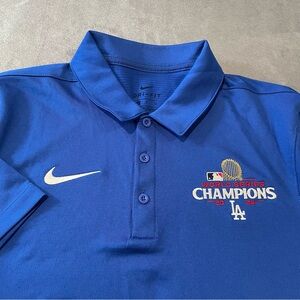 Los Angeles Dodgers Polo Shirt Mens Small World Series 2024 Champions MLB Nike